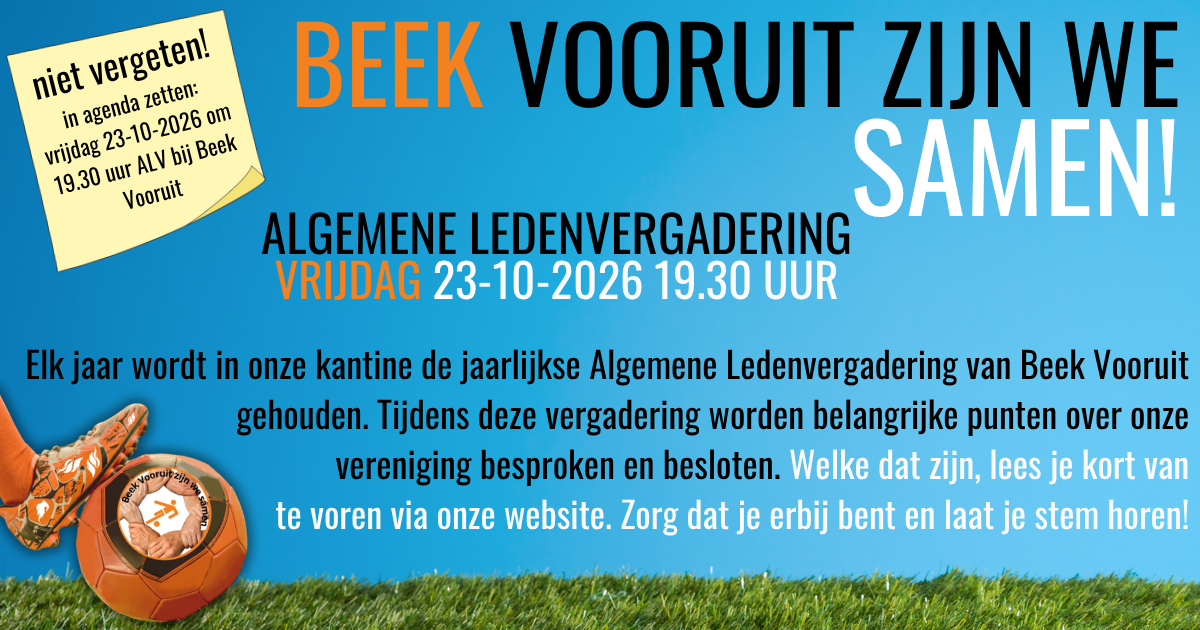 Aankondiging Algemene Leden Vergadering vrijdag 23-10-2026