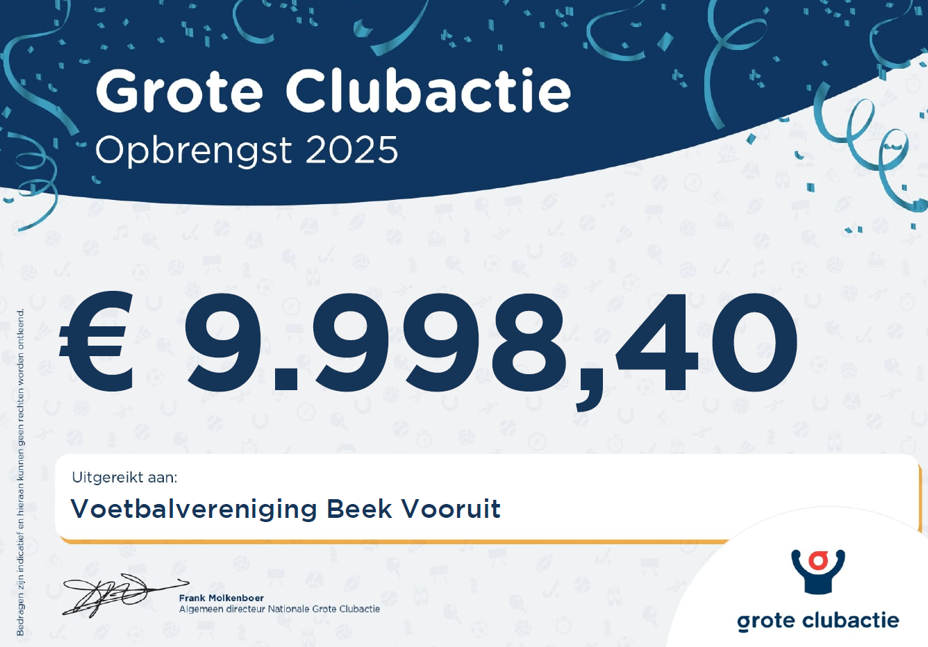 Wauw, wat een opbrengst van de Grote Clubactie!