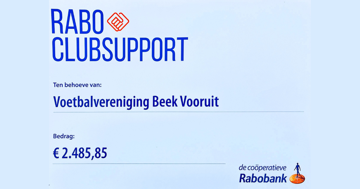 Opbrengst Rabo ClubSupport: maar liefst € 2.485,85!
